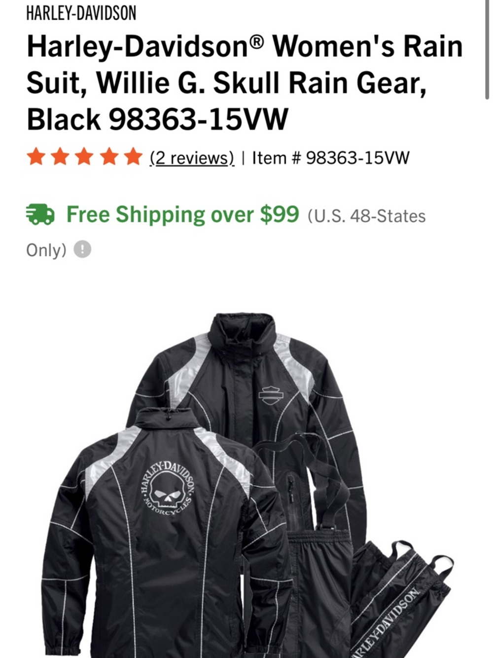 Harley-Davidson Willie G. Rain Suit